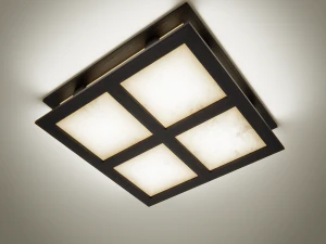 ceiling lamp with wooden frame 3D Model