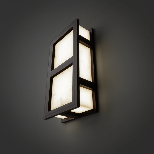 wall lamp with wooden frame 3D Model .c4d .max .obj .3ds .fbx .stl .blend