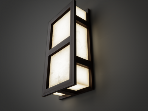 wall lamp with wooden frame 3D Model
