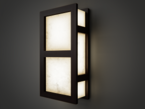 wall lamp with wooden frame 3D Model