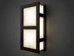 wall lamp with wooden frame 3D Model