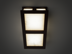 wall lamp with wooden frame 3D Model