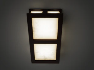 wall lamp with wooden frame 3D Model