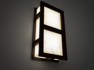 wall lamp with wooden frame 3D Model