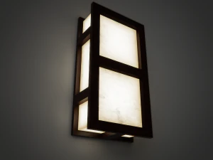 wall lamp with wooden frame 3D Model