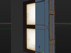 wall lamp with wooden frame 3D Model