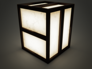 table lamp with wooden frame 3D Model