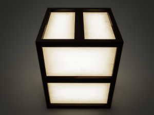 table lamp with wooden frame 3D 모델