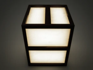 table lamp with wooden frame 3D Model