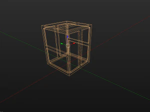 table lamp with wooden frame 3D Model