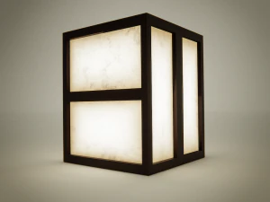 table lamp with wooden frame 3D Model