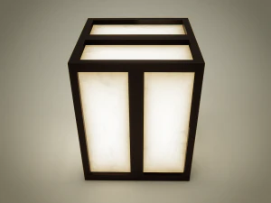 table lamp with wooden frame 3D Model