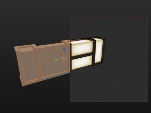 stylized large table lamp with wooden frame 3D Model