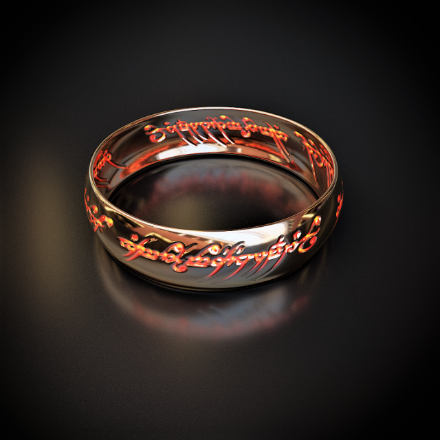 one ring 3D Print Model .c4d .max .obj .3ds .fbx .stl .blend 