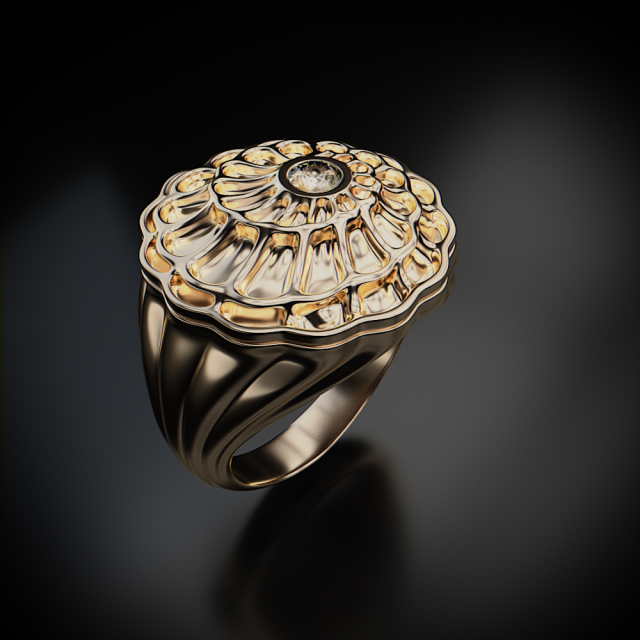 shell ring 3D Print Model .c4d .max .obj .3ds .fbx .stl .blend 