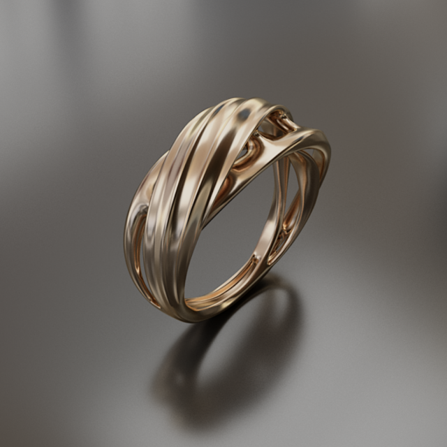 simple swirling ring 3D Print Model .c4d .max .obj .3ds .fbx .stl .blend 