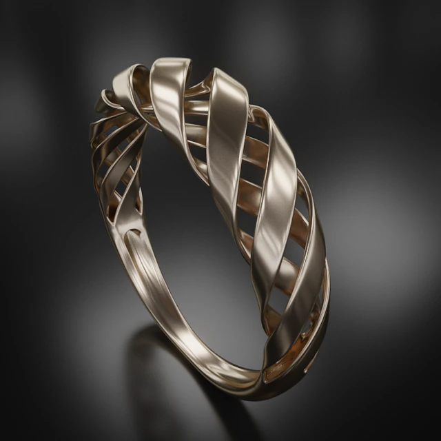 spiral ring 3D Print Model .c4d .max .obj .3ds .fbx .stl .blend 