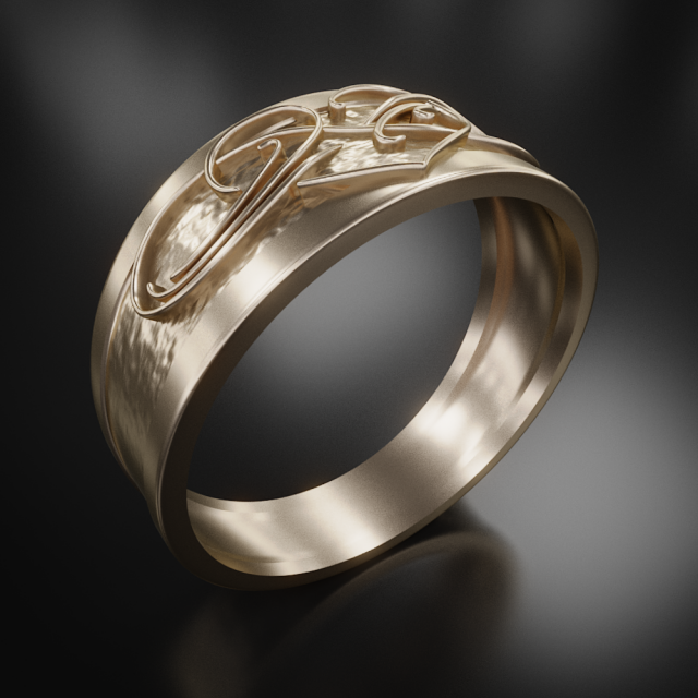 heart - patterned ring 3D Print Model .c4d .max .obj .3ds .fbx .stl .blend 
