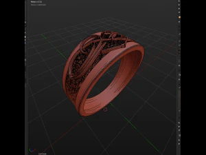 heart - patterned ring 3D Print Model