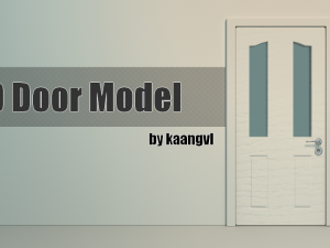 low-poly wooden door model 3D Модель