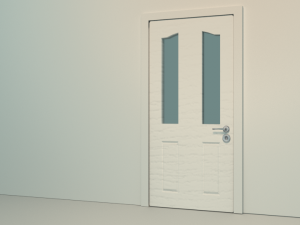 low-poly wooden door model 3D मॉडल