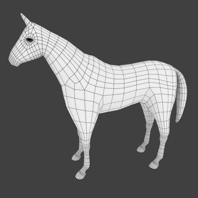 lowpoly horse Model 3D .c4d .max .obj .3ds .fbx .stl .blend