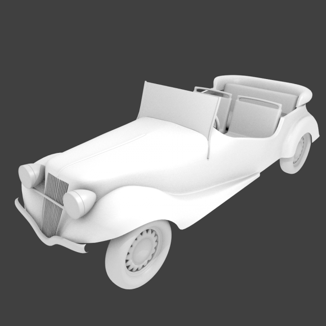 royal antique old-timer car 3D Model .c4d .max .obj .3ds .fbx .stl .blend 
