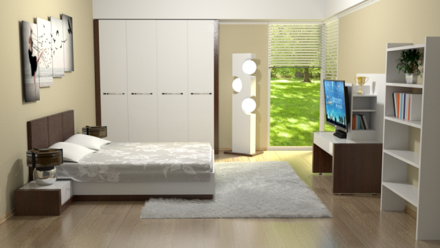 bedroom Model 3D .c4d .max .obj .3ds .fbx .stl .blend 