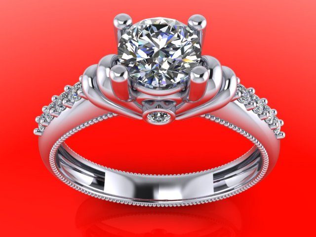 engagement ring 3D Print Model .c4d .max .obj .3ds .fbx .lwo .lw .lws