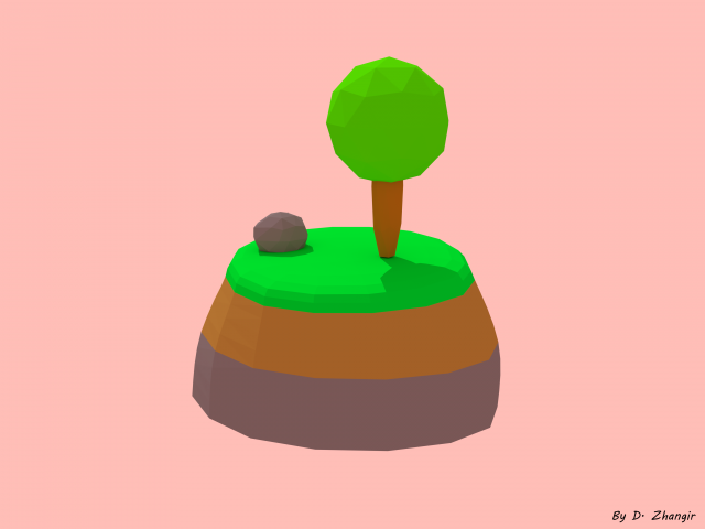 lowpoly garden 3D 模型 .c4d .max .obj .3ds .fbx .stl .blend 
