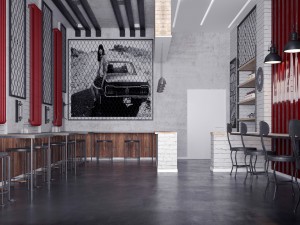 loft cafe Model 3D