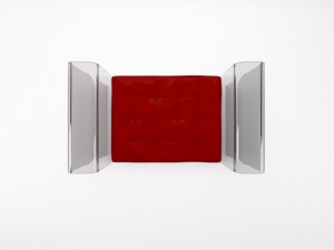 glass chair with leather pillow 3D Model