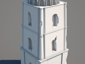 ancient tower ruins low poly untextured Model 3D