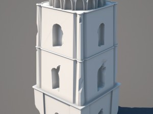 ancient tower ruins low poly untextured 3D 모델