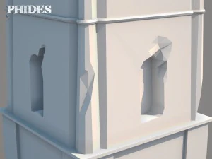 ancient tower ruins low poly untextured 3D Model