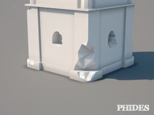 ancient tower ruins low poly untextured 3D Model