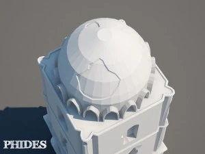 ancient tower ruins low poly untextured 3D Model