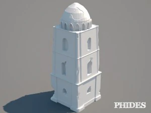 ancient tower ruins low poly untextured 3D Model