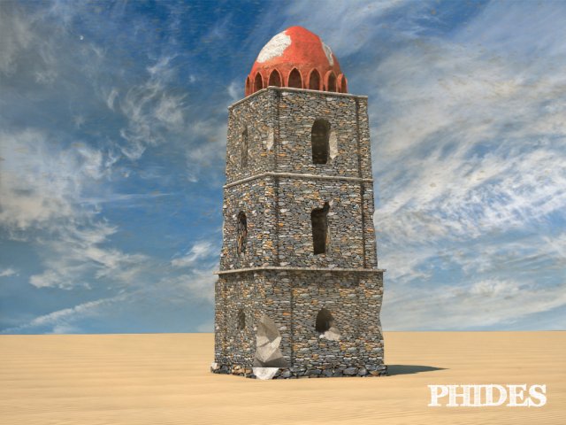 ancient ruins tower low poly 3Dモデル .c4d .max .obj .3ds .fbx .stl .blend 