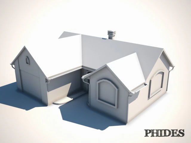low poly house untextured 3D Model .c4d .max .obj .3ds .fbx .stl .blend