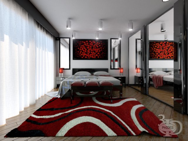 bedroom 4 3D 模型 .c4d .max .obj .3ds .fbx .stl .blend 