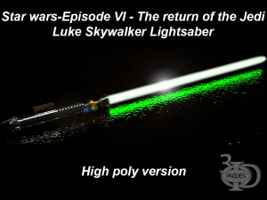 luke lightsaber high poly Modèle 3D