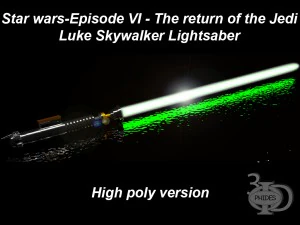 luke lightsaber high poly 3D Model