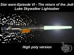luke lightsaber high poly 3D Model
