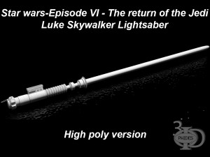 luke lightsaber high poly Modèle 3D