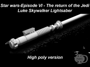 luke lightsaber high poly Modèle 3D