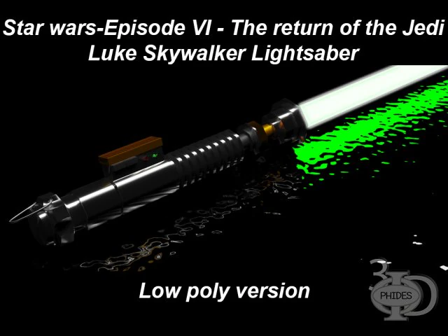 luke lightsaber low poly 3D Model .c4d .max .obj .3ds .fbx .stl .blend 