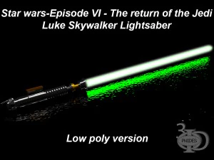 luke lightsaber low poly 3D Model