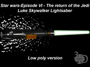 luke lightsaber low poly 3D Model