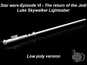 luke lightsaber low poly 3D Model
